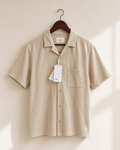 Folk Beige Logo Textured Shirt - back