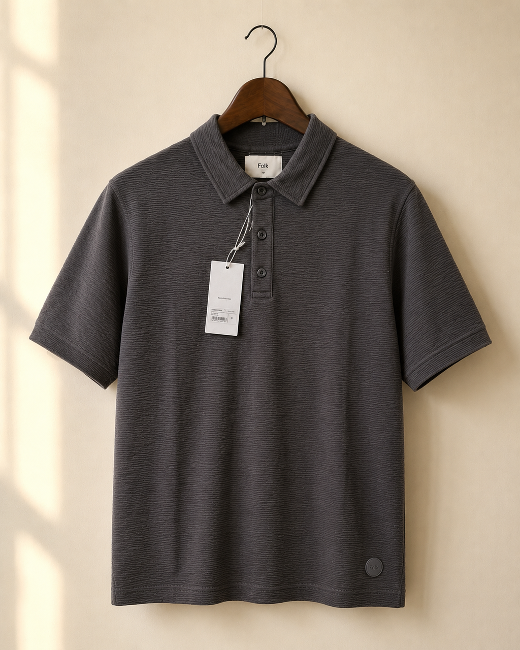 Folk Brown Textured Polo Shirt - back