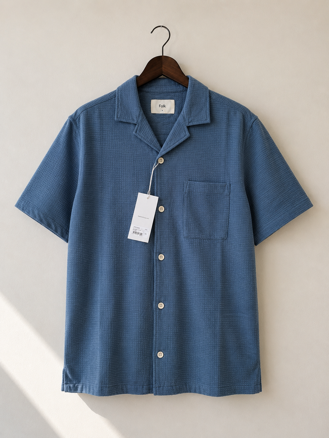 Folk Blue Textured Short Sleeve Shirt - back
